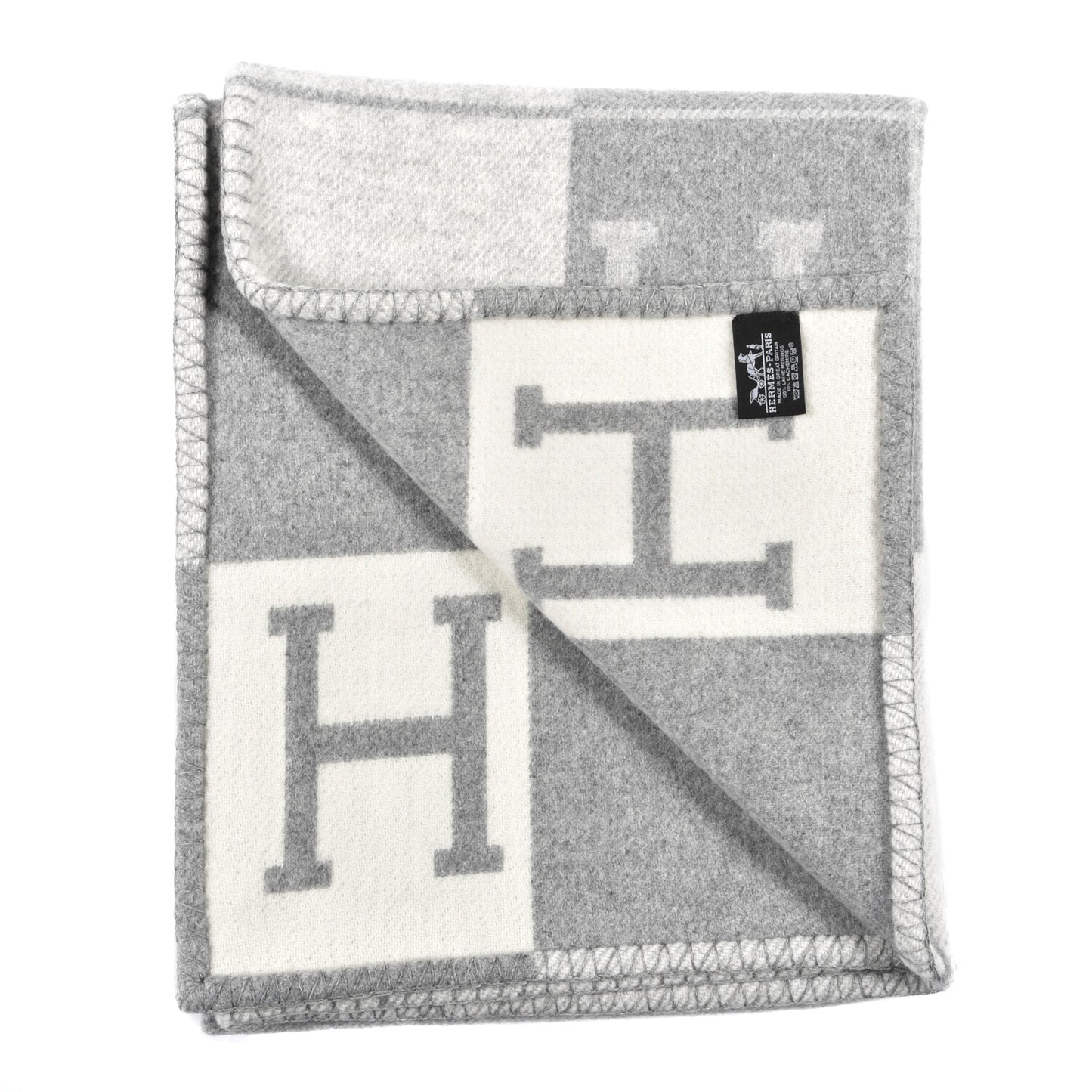 Wool Cashmere Avalon III Blanket Ecru Gris Clair