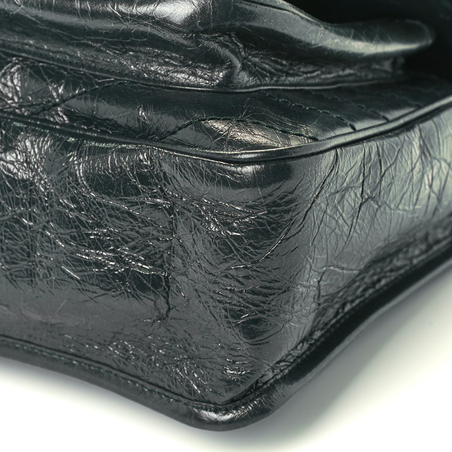 Crinkled Calfskin Matelasse Monogram Medium Niki Chain Satchel Dark Green