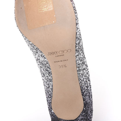 Jimmy Choo Glitter Pointy Toe Romy 85 Pumps 39.5 Silver Pink 6 of 7