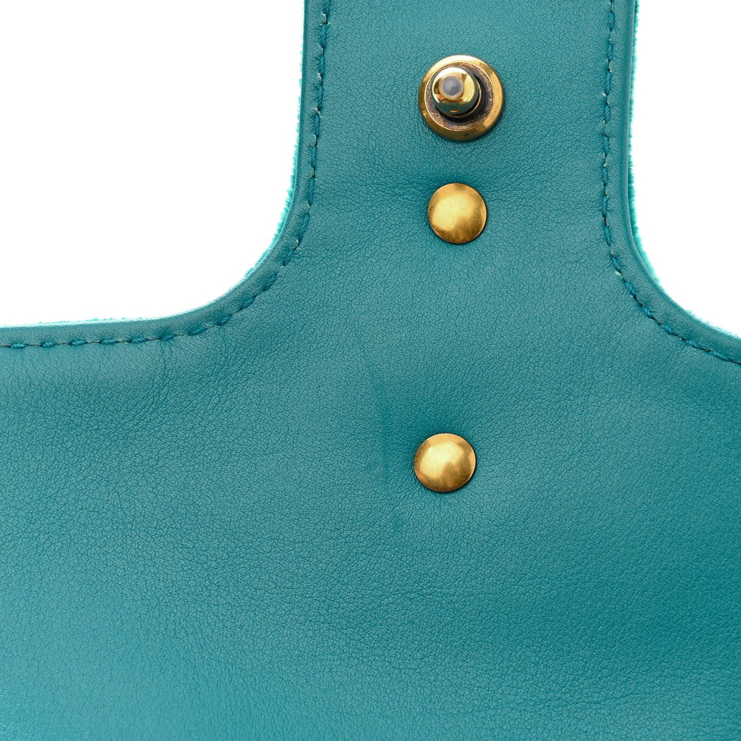 Velvet Matelasse Mini GG Marmont Shoulder Bag Pavone Cyan