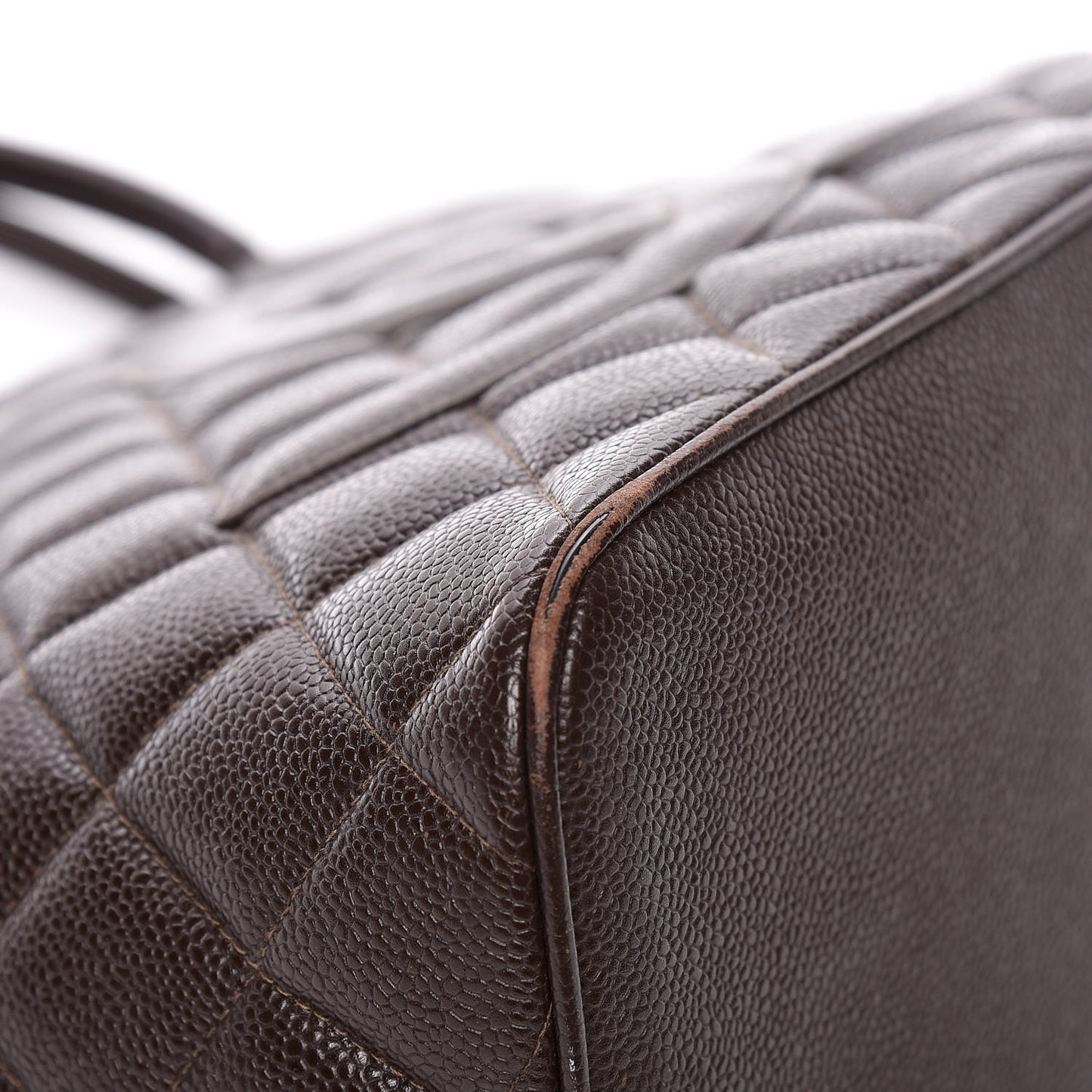 Caviar Quilted Medallion CC Tote Dark Brown
