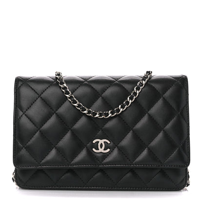 Chanel Lambskin Quilted Wallet On Chain WOC Black 1 of 11