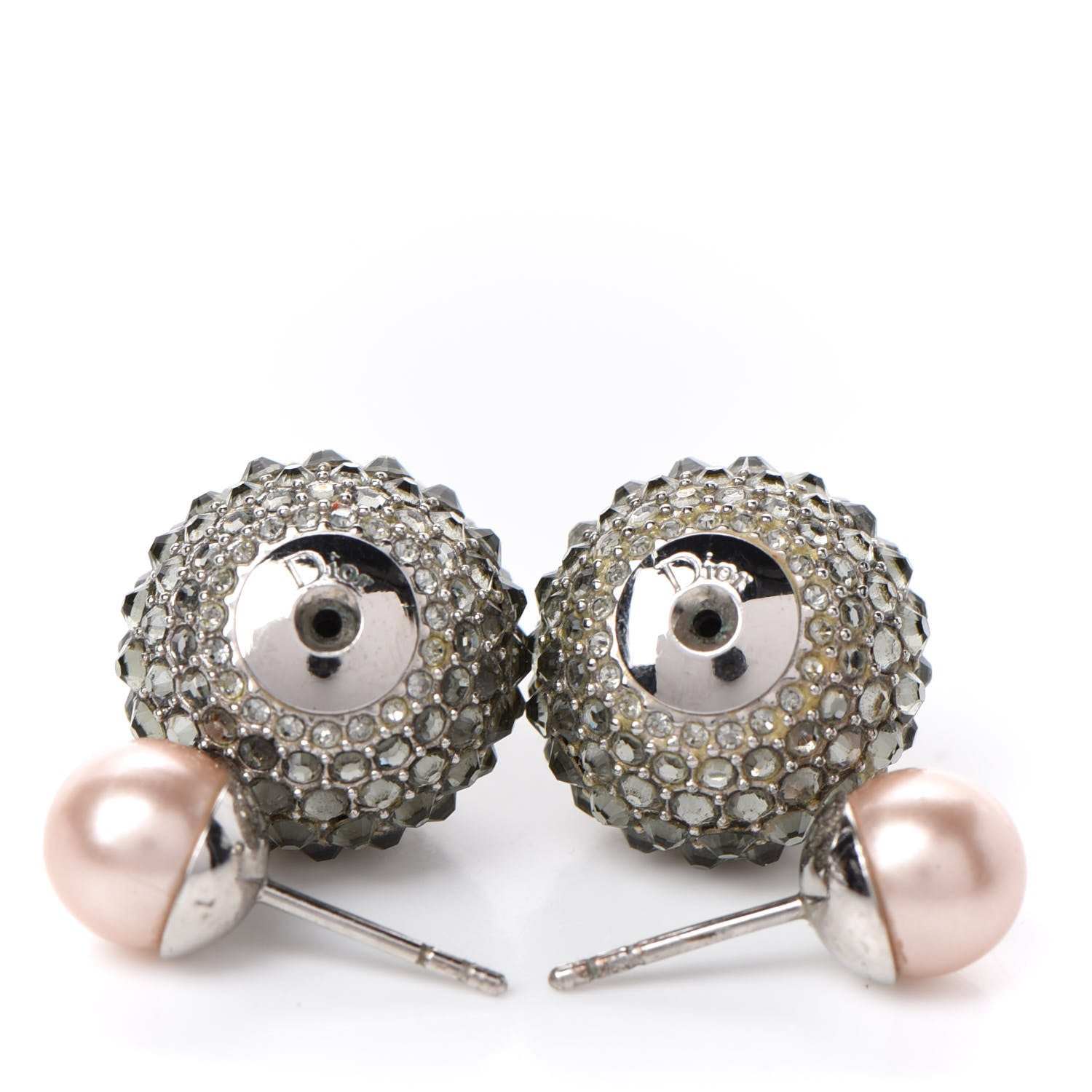 Christian Dior Crystal Mise En Dior Tribal Earrings Grey Pink 3 of 4