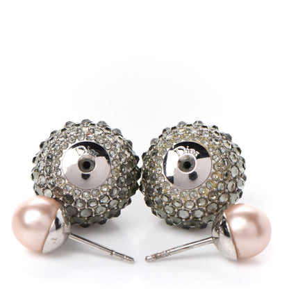Christian Dior Crystal Mise En Dior Tribal Earrings Grey Pink 3 of 4