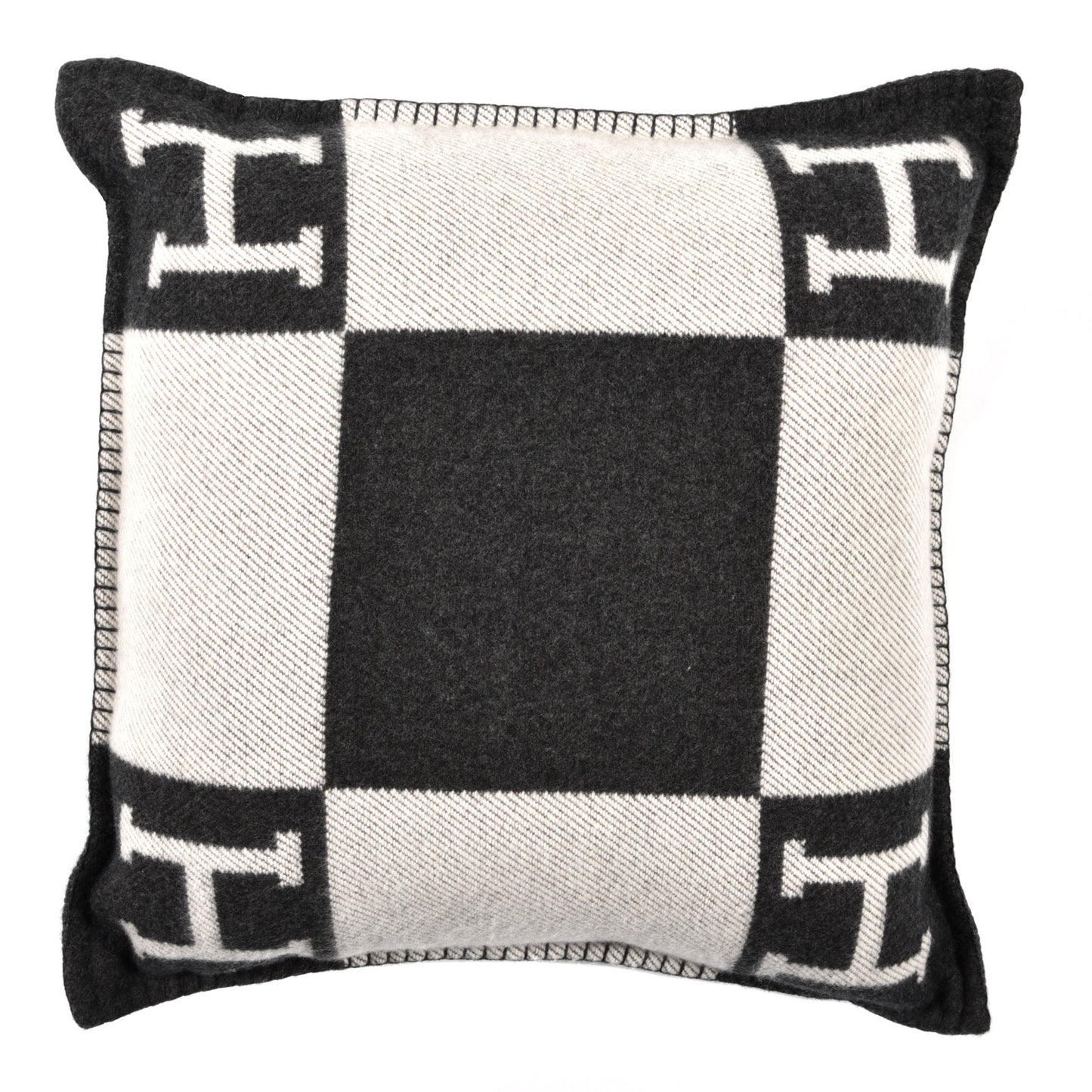 Wool Cashmere Avalon Pillow PM Ecru Gris Fonce