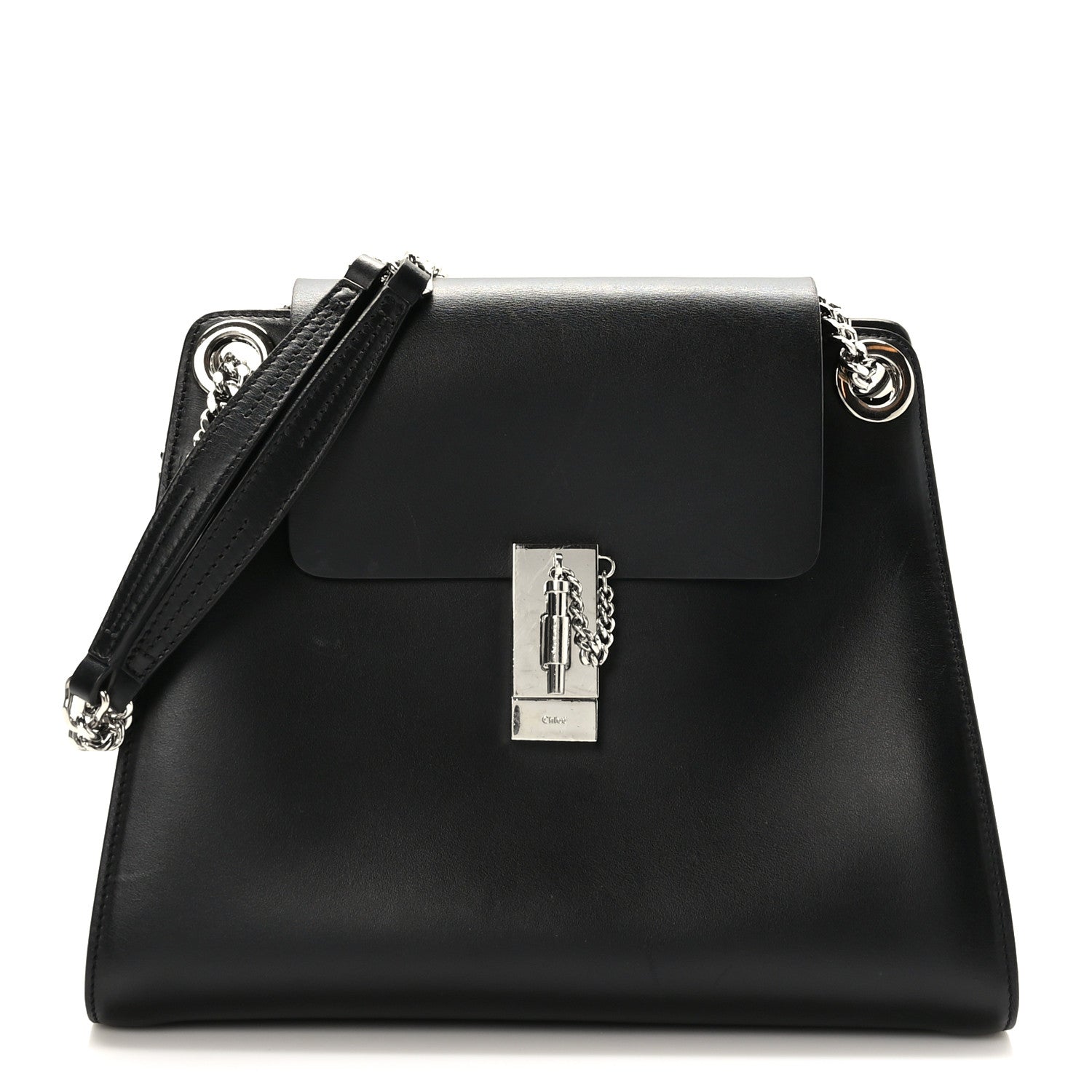 Chloe Shiny Calfskin Medium Annie Shoulder Bag Black 1 of 9