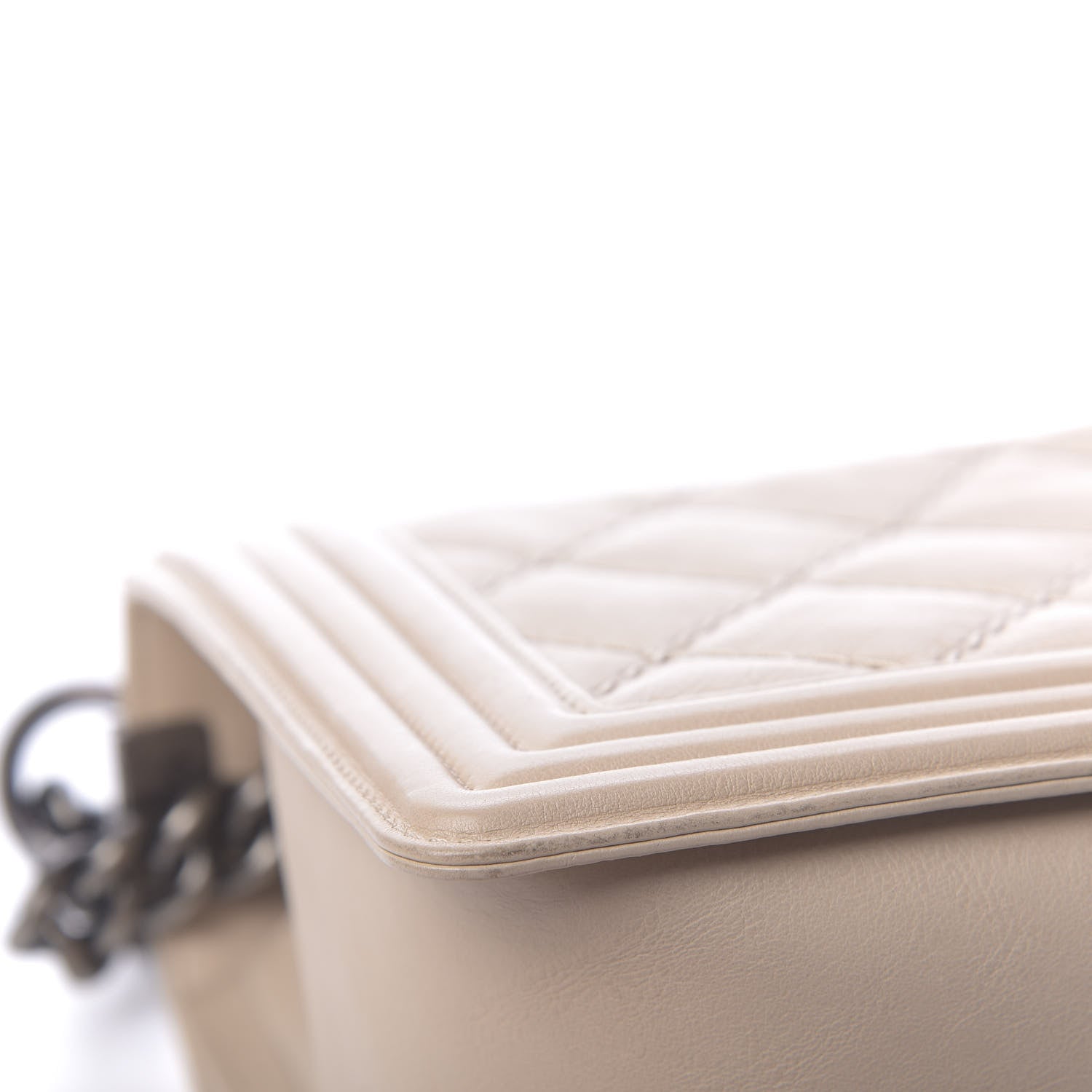 Chanel Quilted Double Stitch New Medium Boy Flap Beige 11 of 17