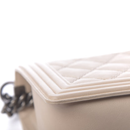 Chanel Quilted Double Stitch New Medium Boy Flap Beige 11 of 17