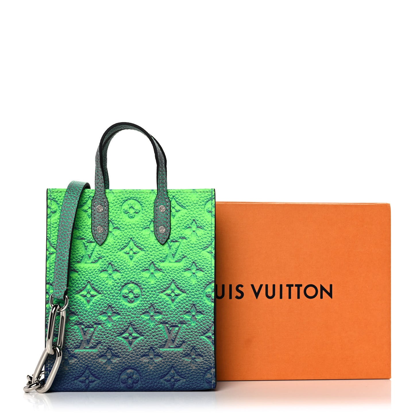 Taurillon Illusion Sac Plat XS Bleu Vert