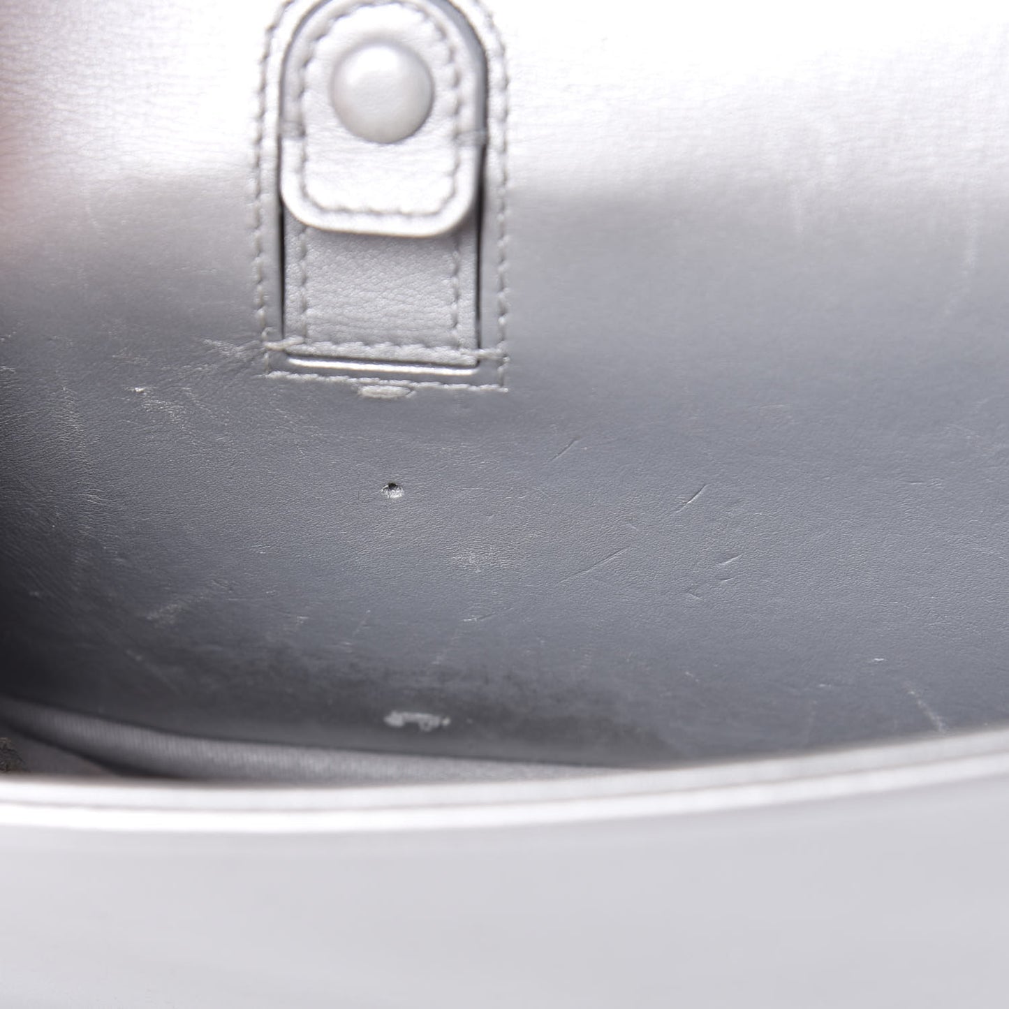 Metallic Lambskin LED Small Boy Flap Silver