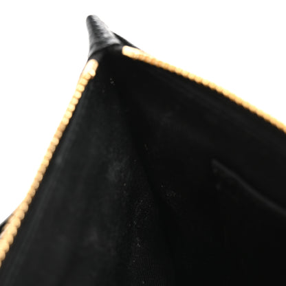 Saint Laurent Grain De Poudre Chevron Monogram Large Bill Pouch Black 13 of 14