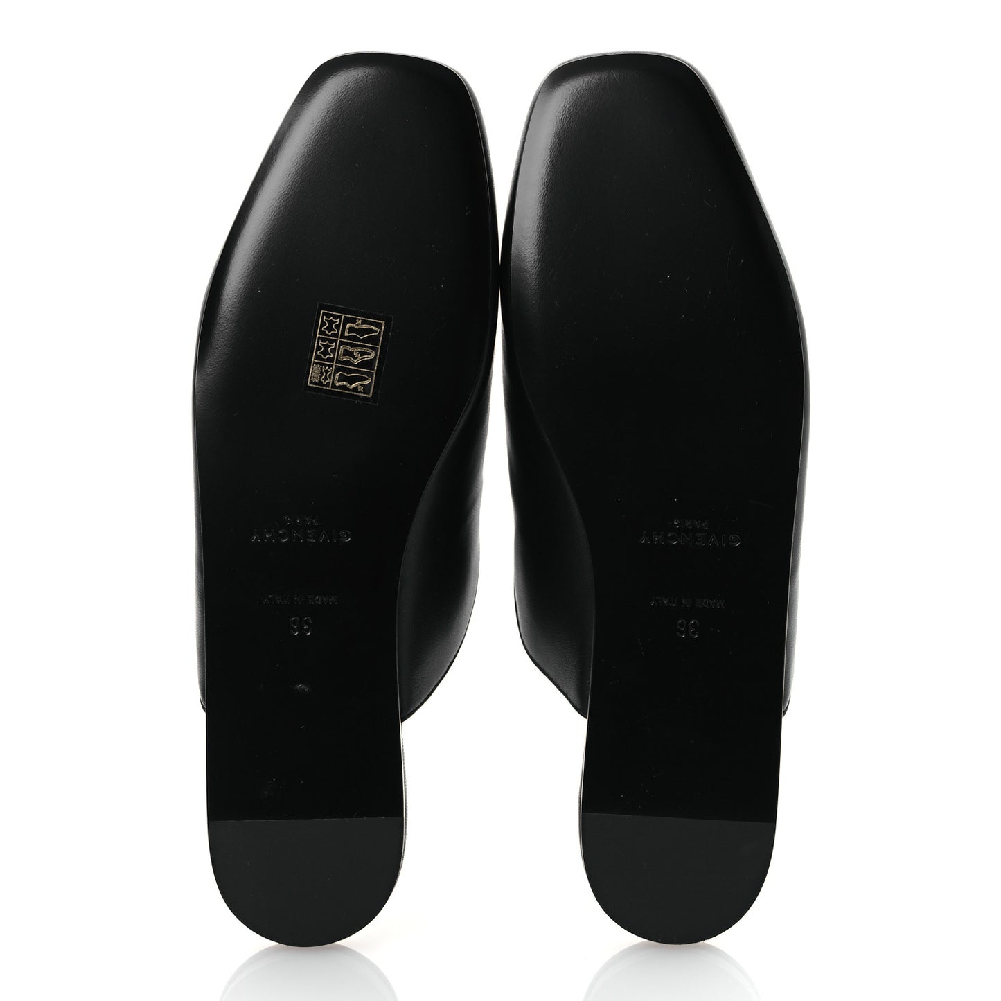 Calfskin Dune Bedford Logo Mule Slides 36 Black