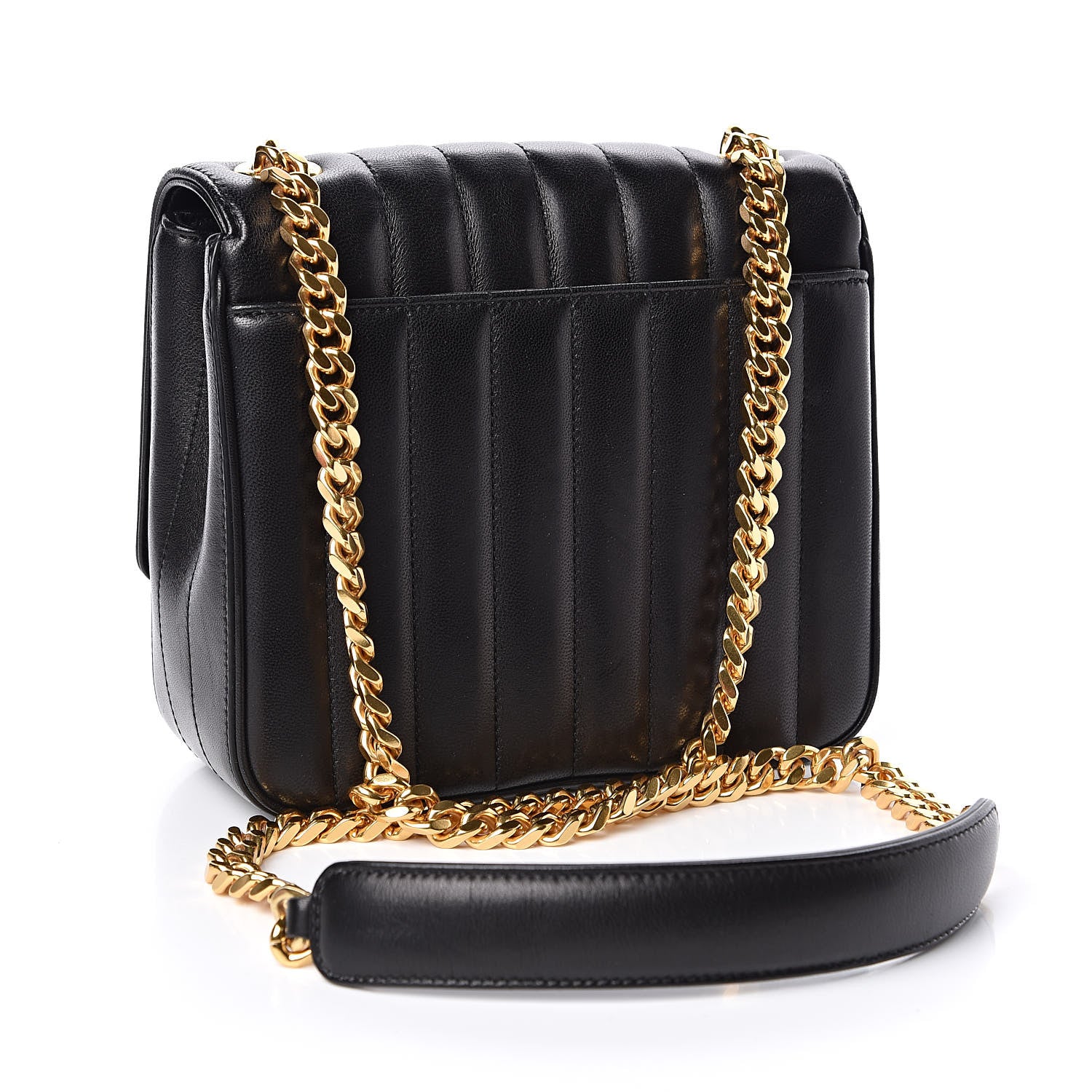 Saint Laurent Lambskin Matelasse Monogram Medium Vicky Chain Bag Black 3 of 9