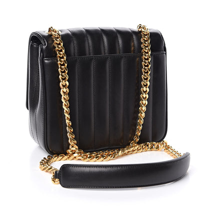 Saint Laurent Lambskin Matelasse Monogram Medium Vicky Chain Bag Black 3 of 9