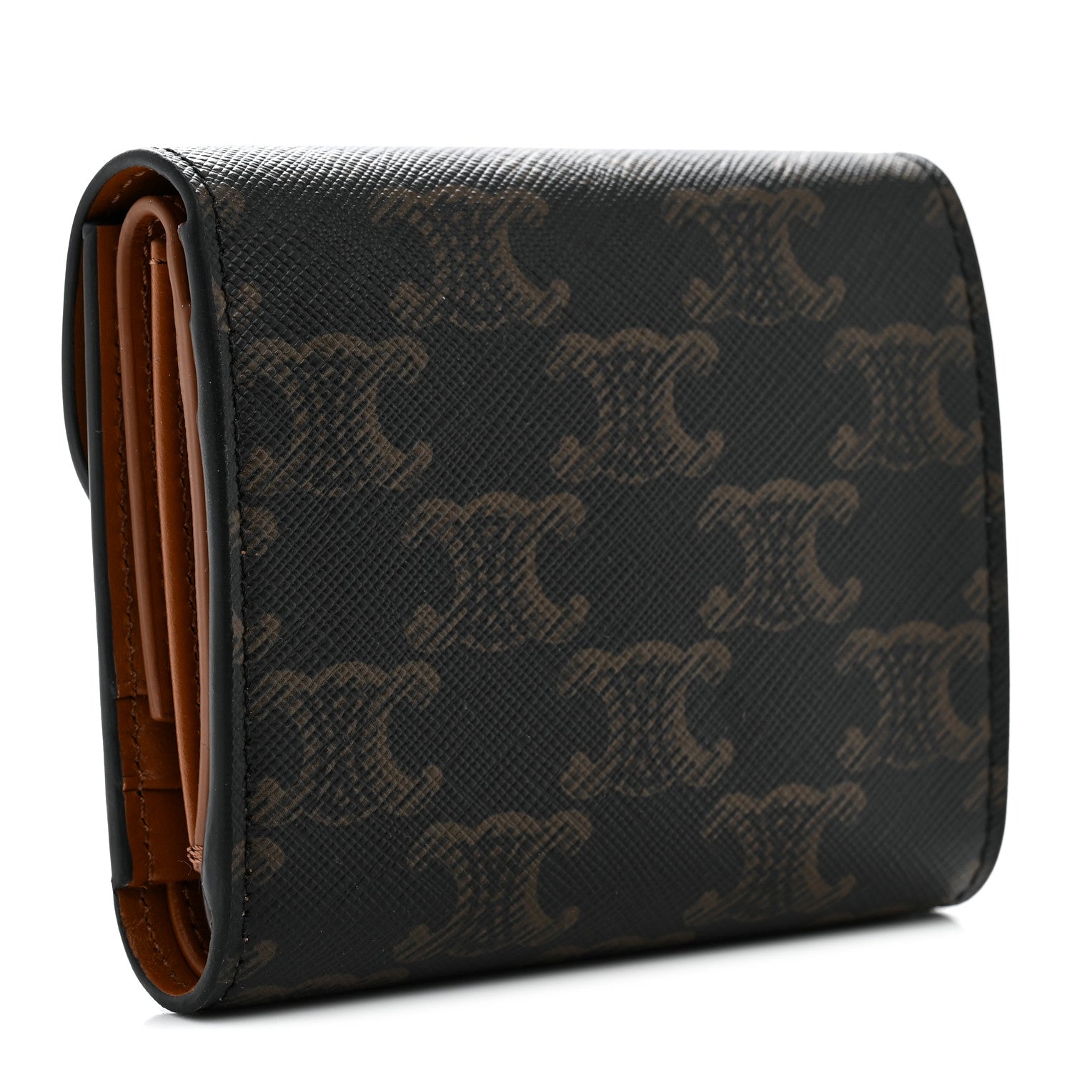 Celine Triomphe Canvas Small Triomphe Wallet Tan 3 of 8