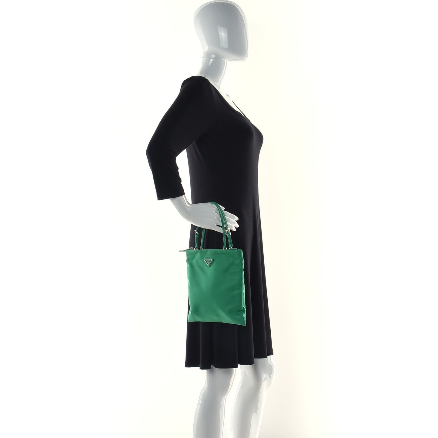 Tessuto Nylon Chain Shopping Tote Menta