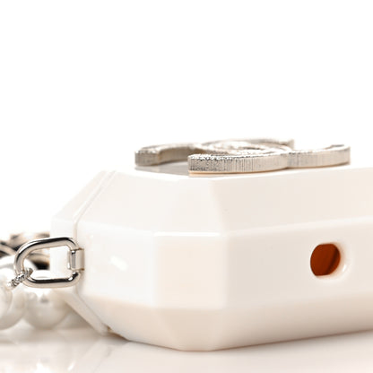 Chanel Resin Crystal Pearl Lambskin Airpods Pro Holder Necklace Pearly White 6 of 8