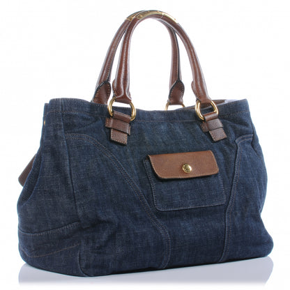 Prada Denim Shoulder Bag Blue 4 of 8