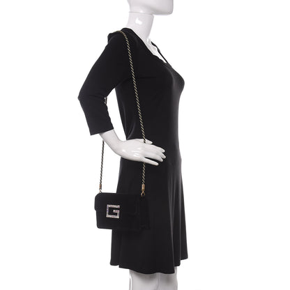 Gucci Velvet Crystal Square G Shoulder Bag Black 2 of 11
