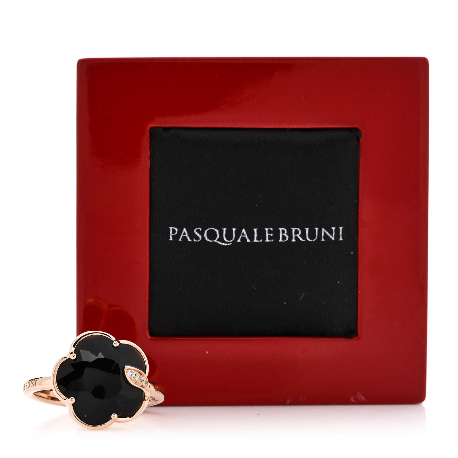 Pasquale Bruni 18K Rose Gold Diamond Black Onyx Petit Joli Ring 53 6.25 7 of 7