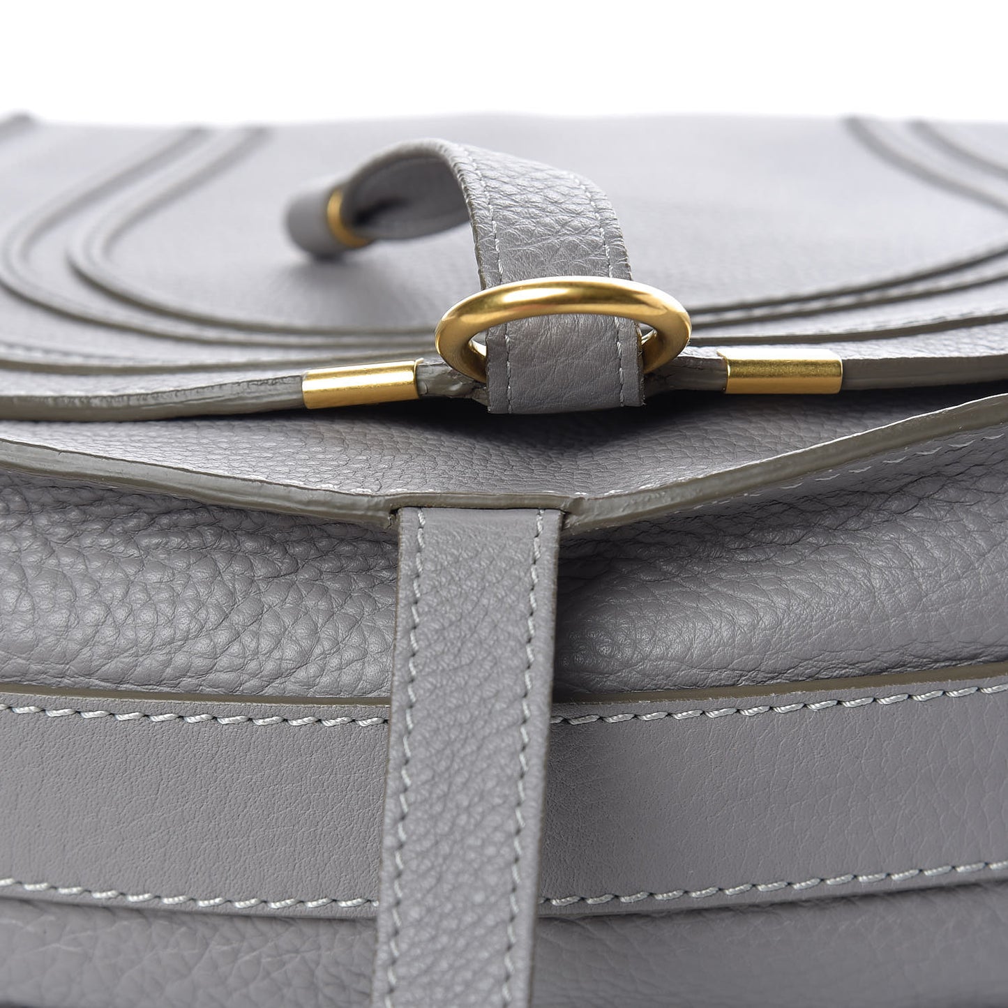 Calfskin Medium Marcie Round Crossbody Bag Cashmere Grey