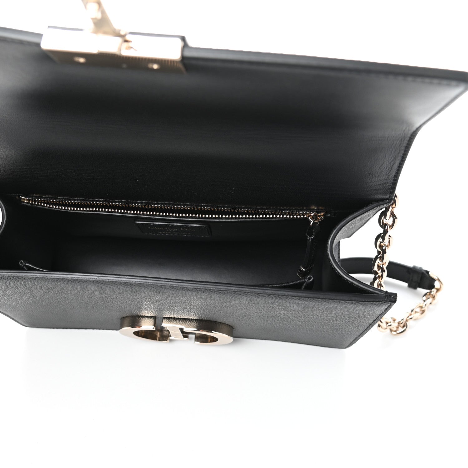 Christian Dior Grained Calfskin Embossed 30 Montaigne Chain Flap Bag Black 5 of 8