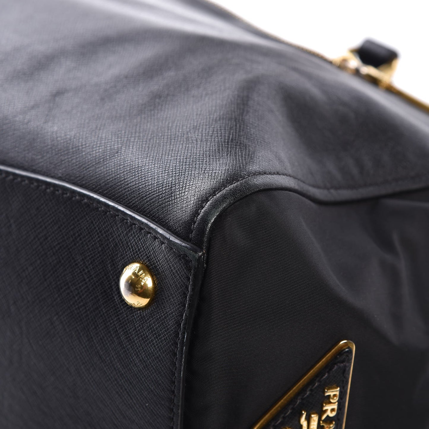Calfskin Tessuto Nylon Tote Black