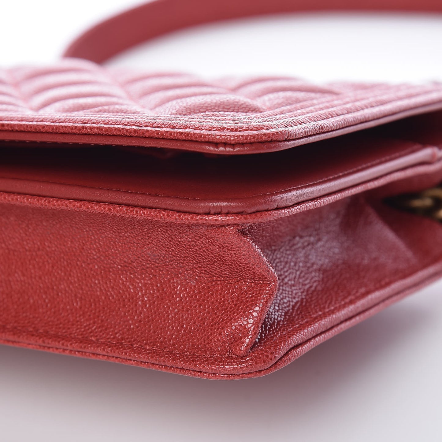 Caviar Quilted Boy Wallet On Chain WOC Red