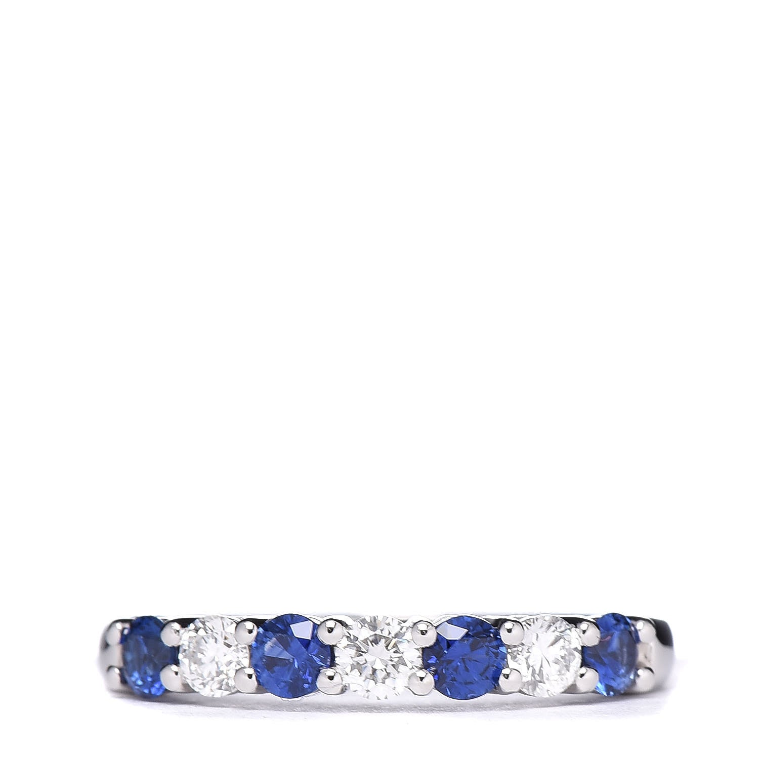 Tiffany Platinum Diamond Blue Sapphire Embrace Ring 49 5 1 of 6