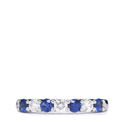 Tiffany Platinum Diamond Blue Sapphire Embrace Ring 49 5 1 of 6