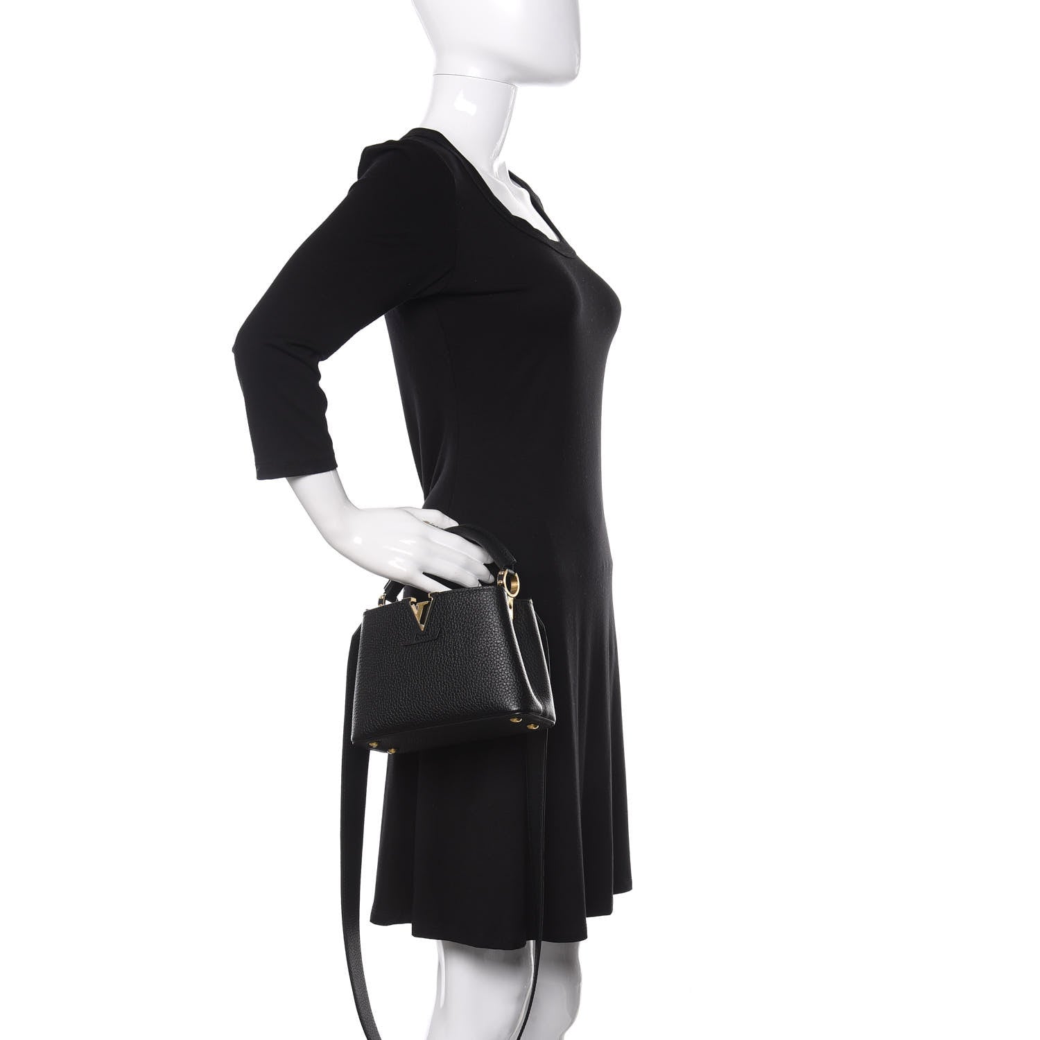 Louis Vuitton Taurillon Mini Capucines Black 3 of 9
