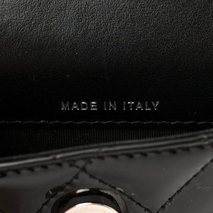 Chanel Patent Quilted Belt In Love Double Mini Flap Waist Bag Black Pink 8 of 13