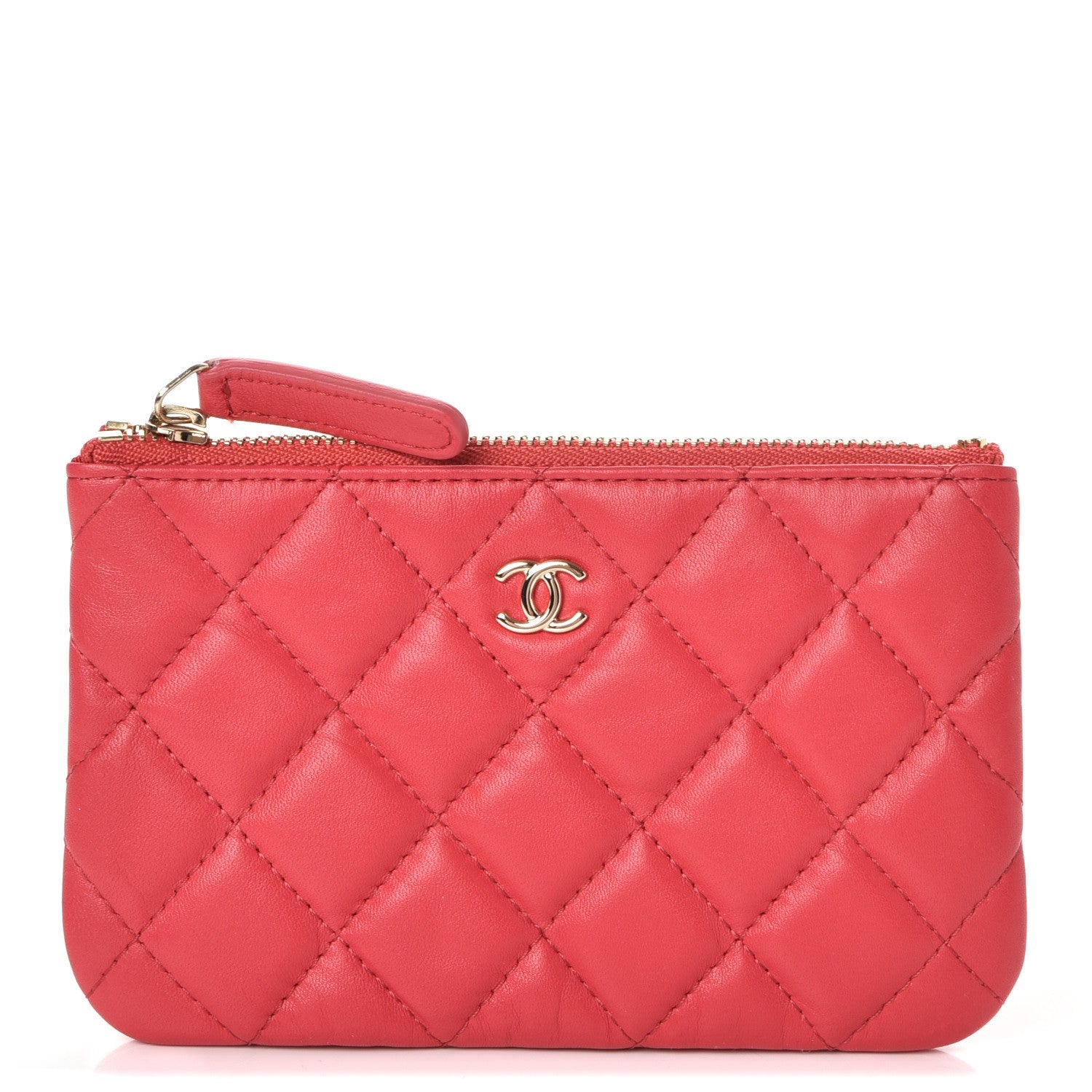 Chanel Lambskin Quilted Small Cosmetic Case Light Red 1 of 8