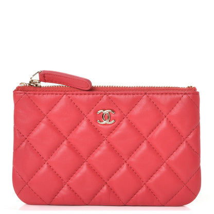 Chanel Lambskin Quilted Small Cosmetic Case Light Red 1 of 8