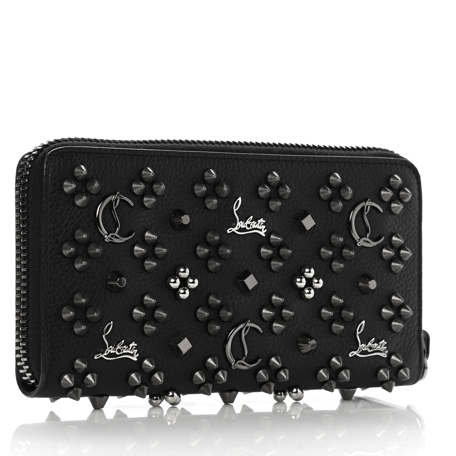 Christian Louboutin Calfskin Loubinthesky Panettone Wallet Black Multimetal 3 of 10