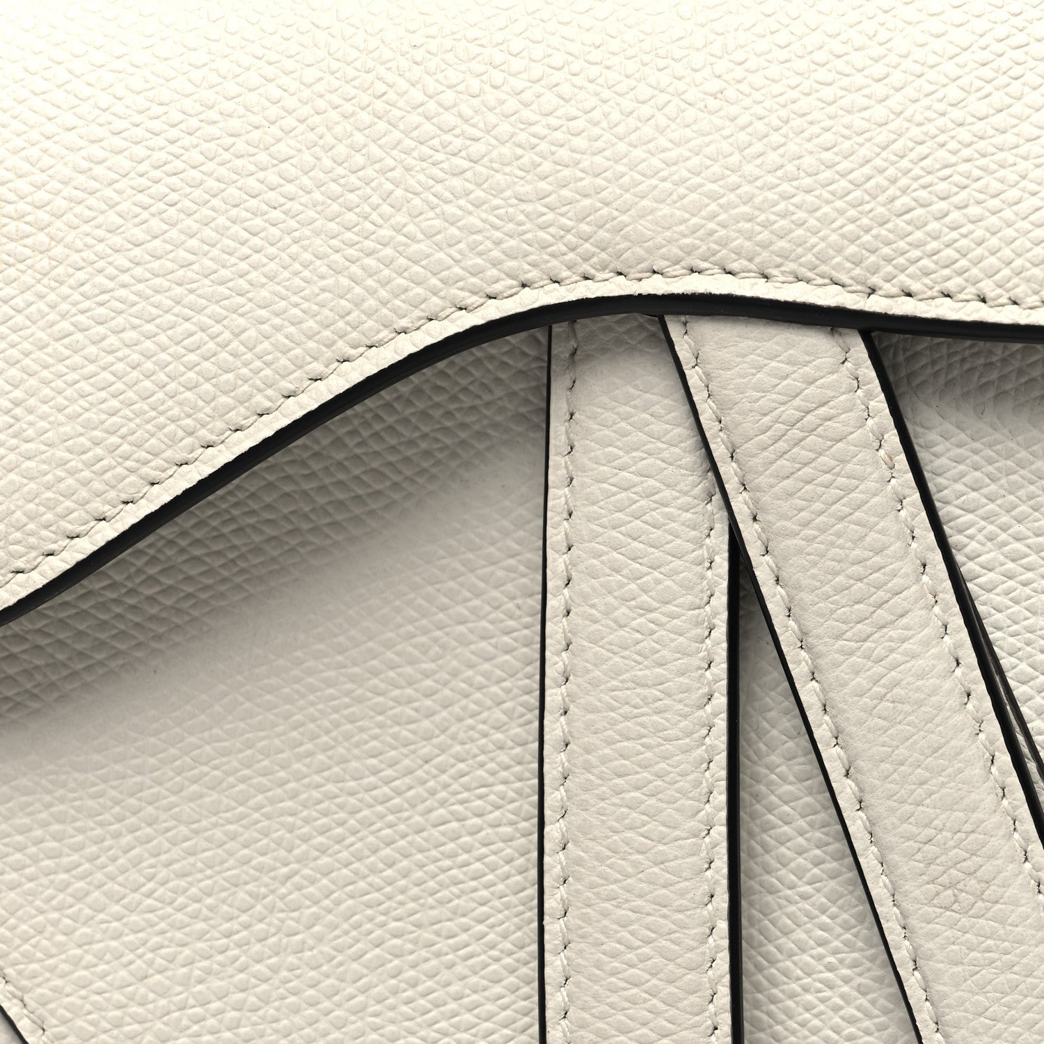 Christian Dior Grained Calfskin Mini Saddle Bag White 8 of 11