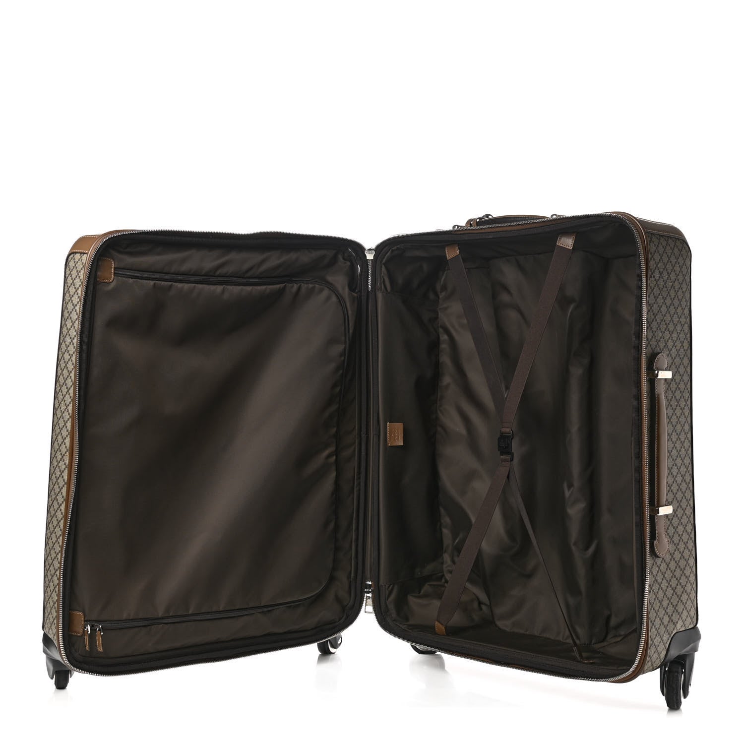 Gucci Diamante Plus Four Wheel Trolley Suitcase Brown 4 of 13