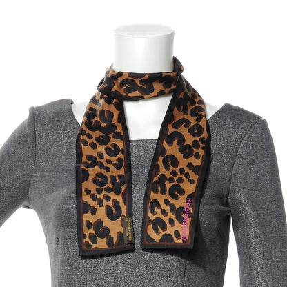 Louis Vuitton Silk Leopard Bandeau Scarf Marron 3 of 6