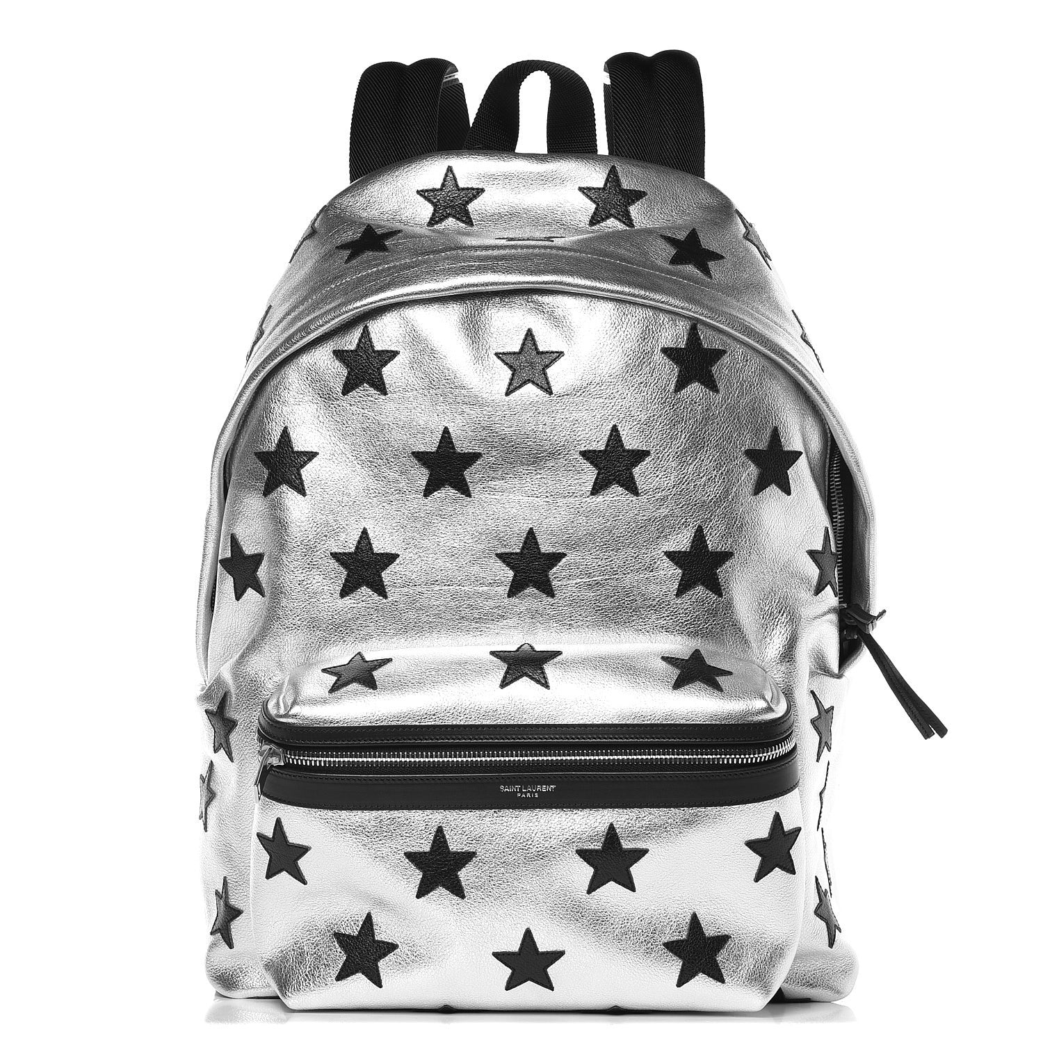 Saint Laurent Metallic Buffalo Star Hunting Backpack Silver Black 1 of 9