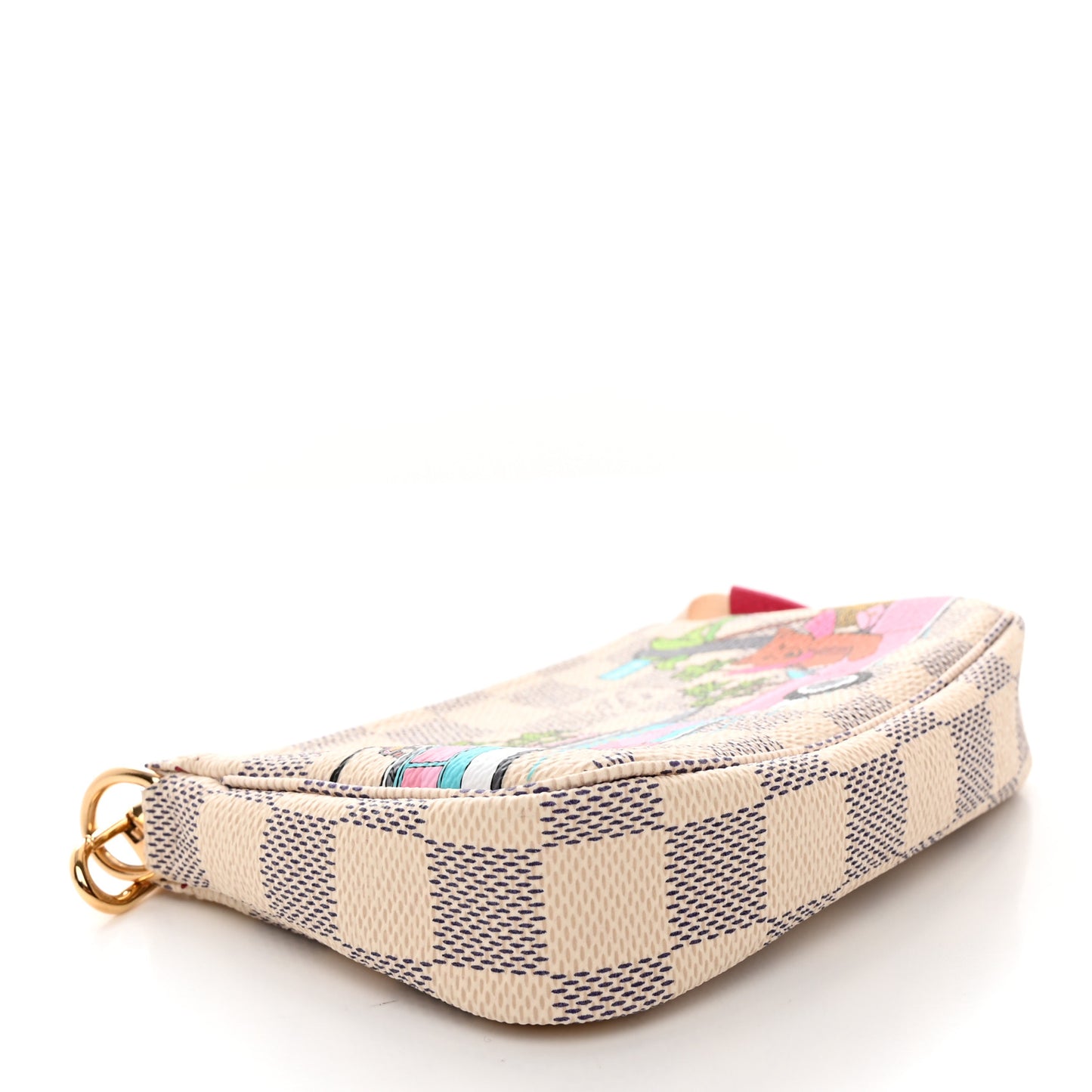 Damier Azur 2021 Christmas Animation Hollywood Mini Pochette Accessories Fuchsia
