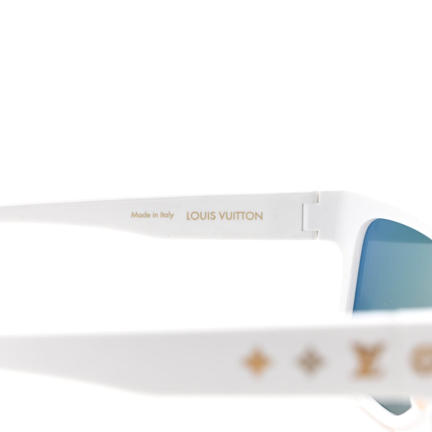 Nylon LV Shadow Square Sunglasses Z1845U White
