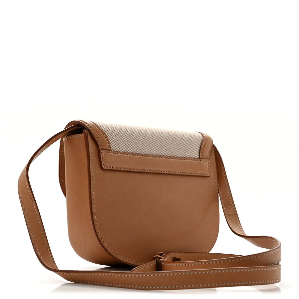 Saint Laurent Smooth Calfskin Cotton Canvas Small Kaia Satchel Natural Beige 3 of 12