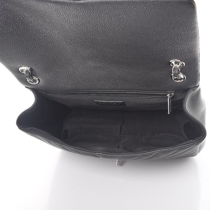 Chanel Caviar Chevron Quilted Large Puffy CC Flap Black 5 of 9