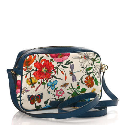 Gucci Canvas Flora Floral Shoulder Bag White Blue Agata Mulitcolor 3 of 9