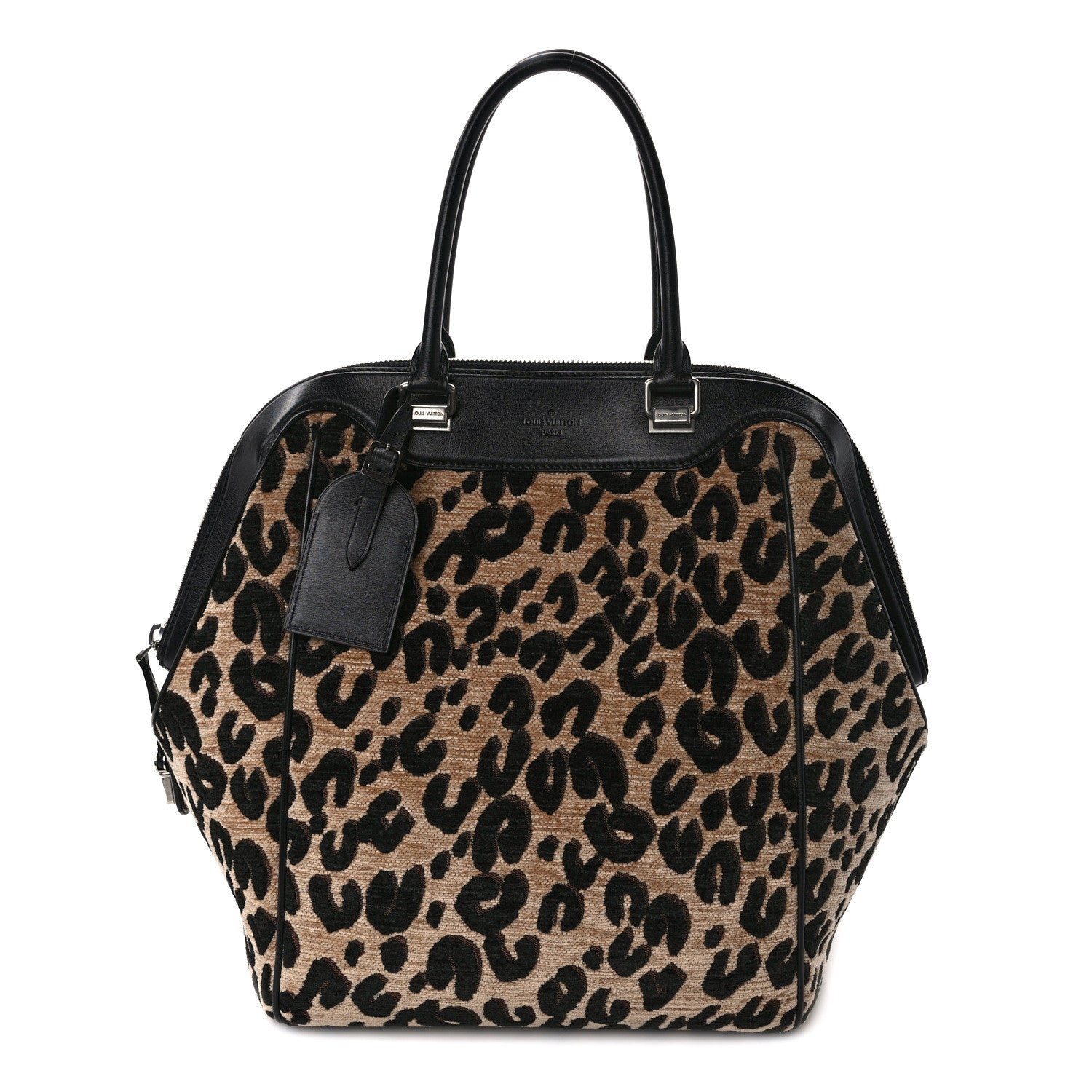 Louis Vuitton Jacquard Velvet Leopard Print Stephen Sprouse North South Bag Black 1 of 14