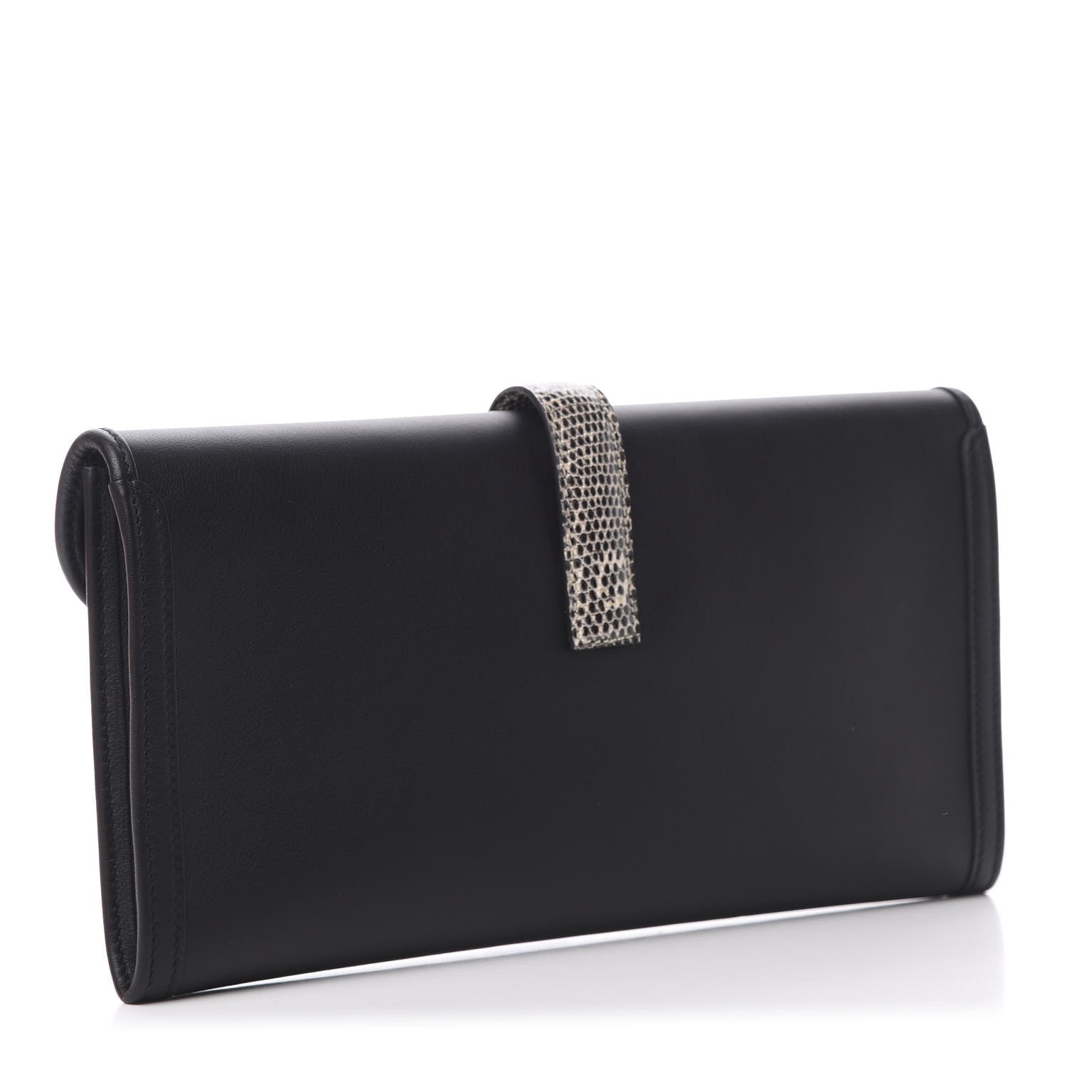 Hermes Swift Lizard Jige Elan Touch 29 Clutch Black Ombre 3 of 8