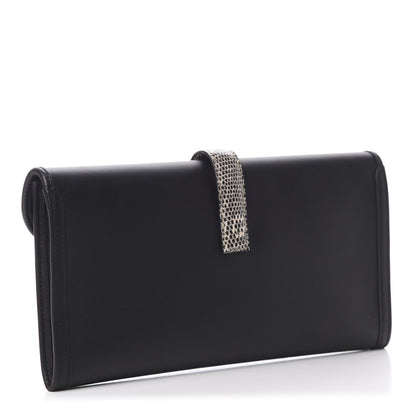 Hermes Swift Lizard Jige Elan Touch 29 Clutch Black Ombre 3 of 8