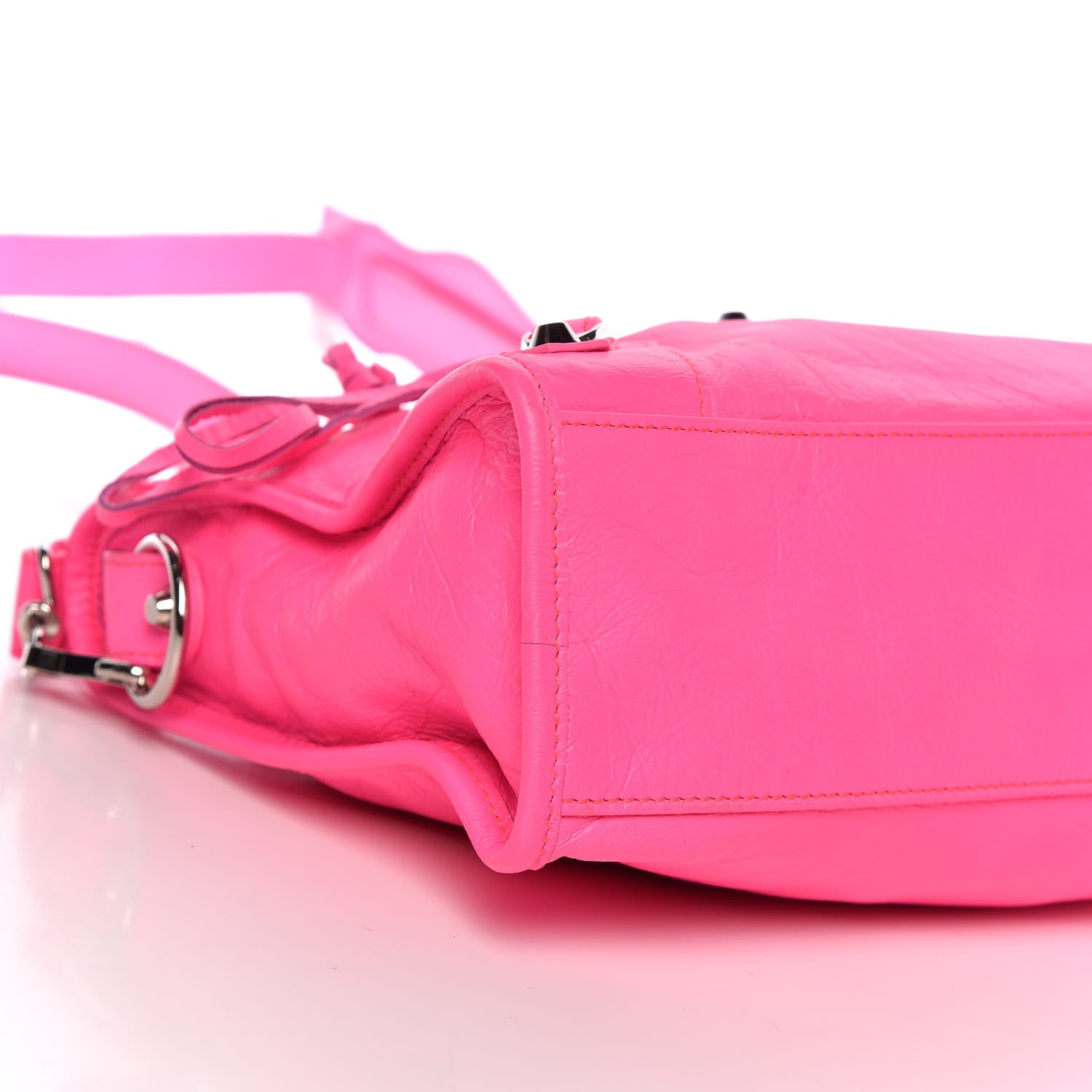 Balenciaga Agneau Classic Silver Hardware S City Rose Fluo 8 of 9