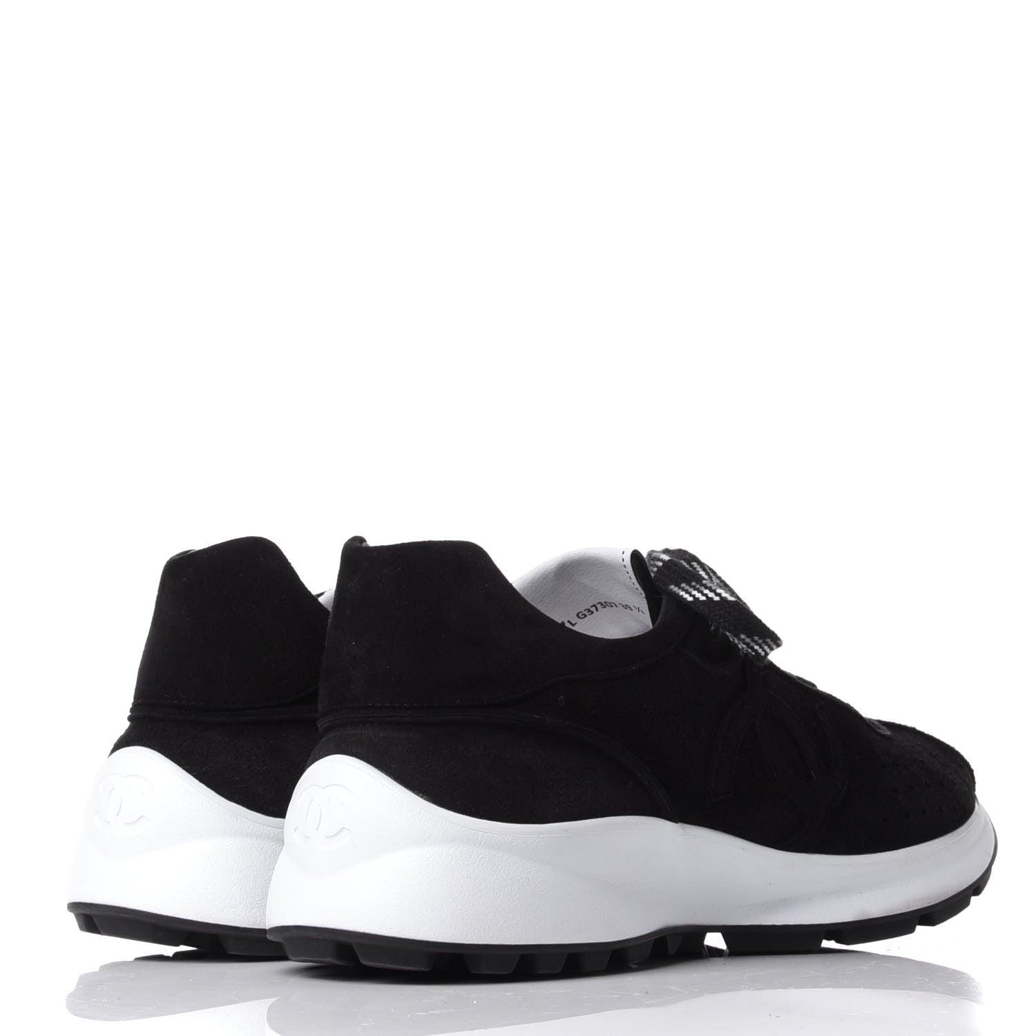 Chanel Suede Goatskin CC Sneakers 39.5 Black 4 of 11