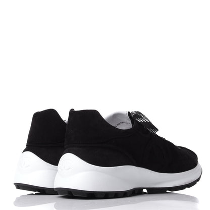 Chanel Suede Goatskin CC Sneakers 39.5 Black 4 of 11